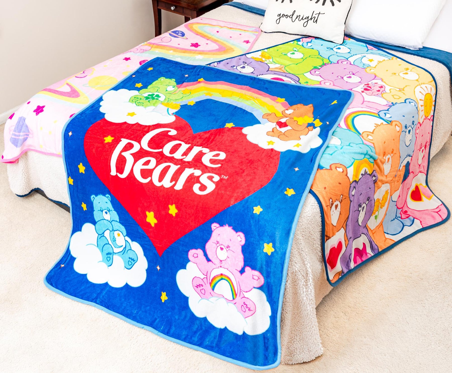Care Bears Character Collage Fleece Throw Blanket | 45 x 60 Inches