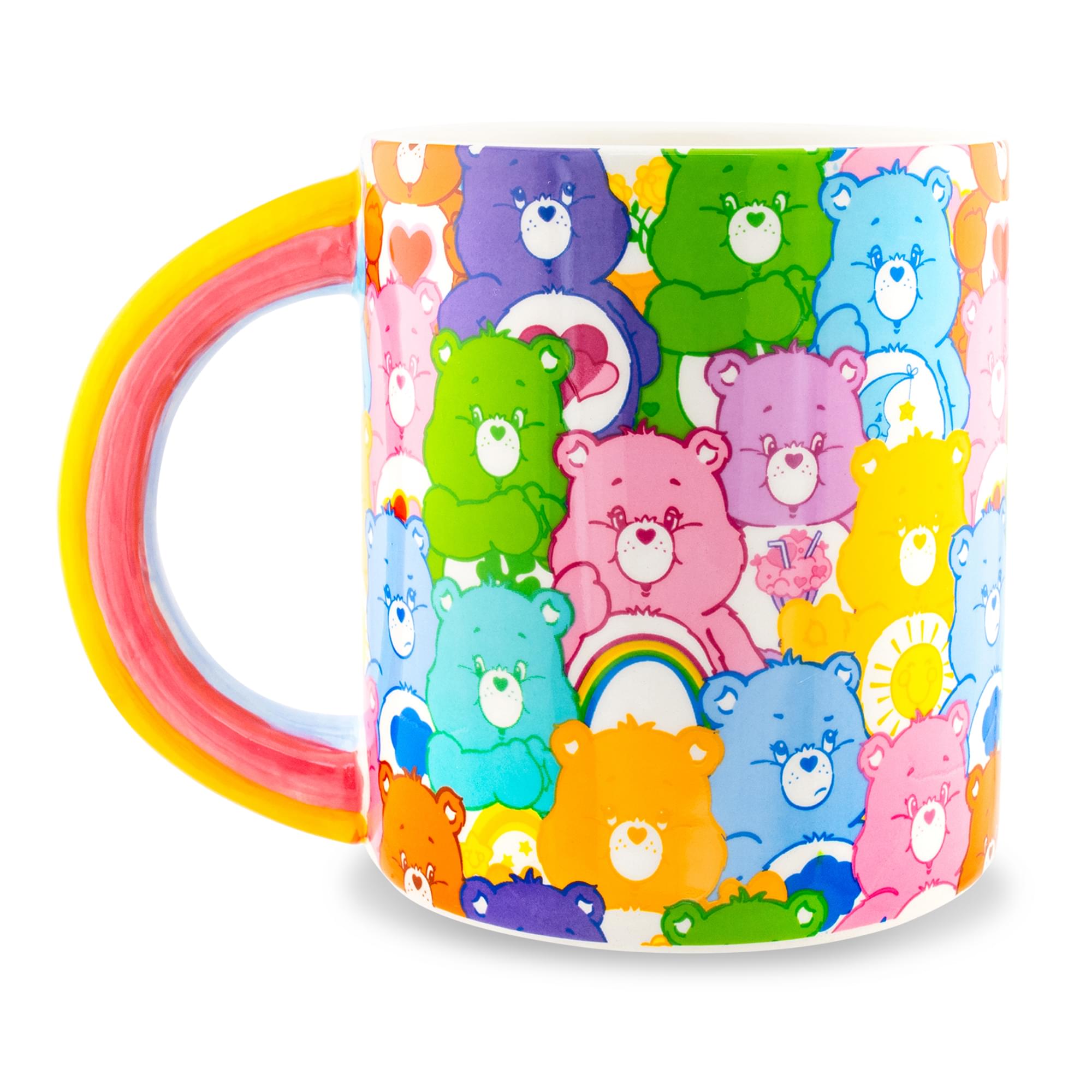 Care Bears Allover Print Ceramic Mug With Rainbow Handle | Holds 20 Ounces