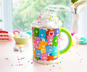 Care Bears Allover Print Ceramic Mug With Rainbow Handle | Holds 20 Ounces