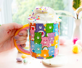 Care Bears Allover Print Ceramic Mug With Rainbow Handle | Holds 20 Ounces