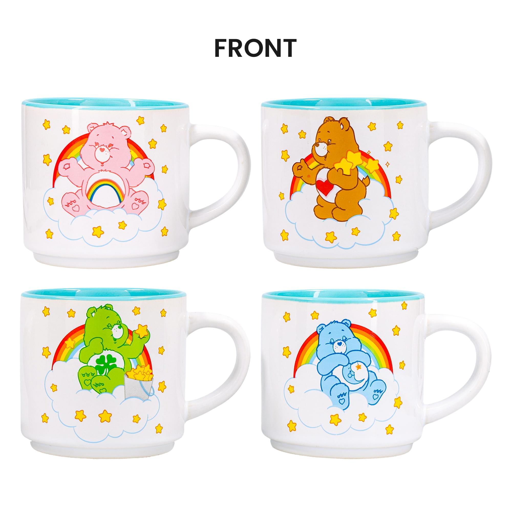 Care Bears 4-Piece Stacking Mug Set With Wire Rack | Each Holds 10 Ounces