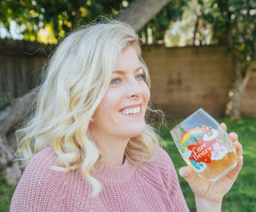 Care Bears Rainbow Heart Logo Stemless Wine Glass | Holds 20 Ounces