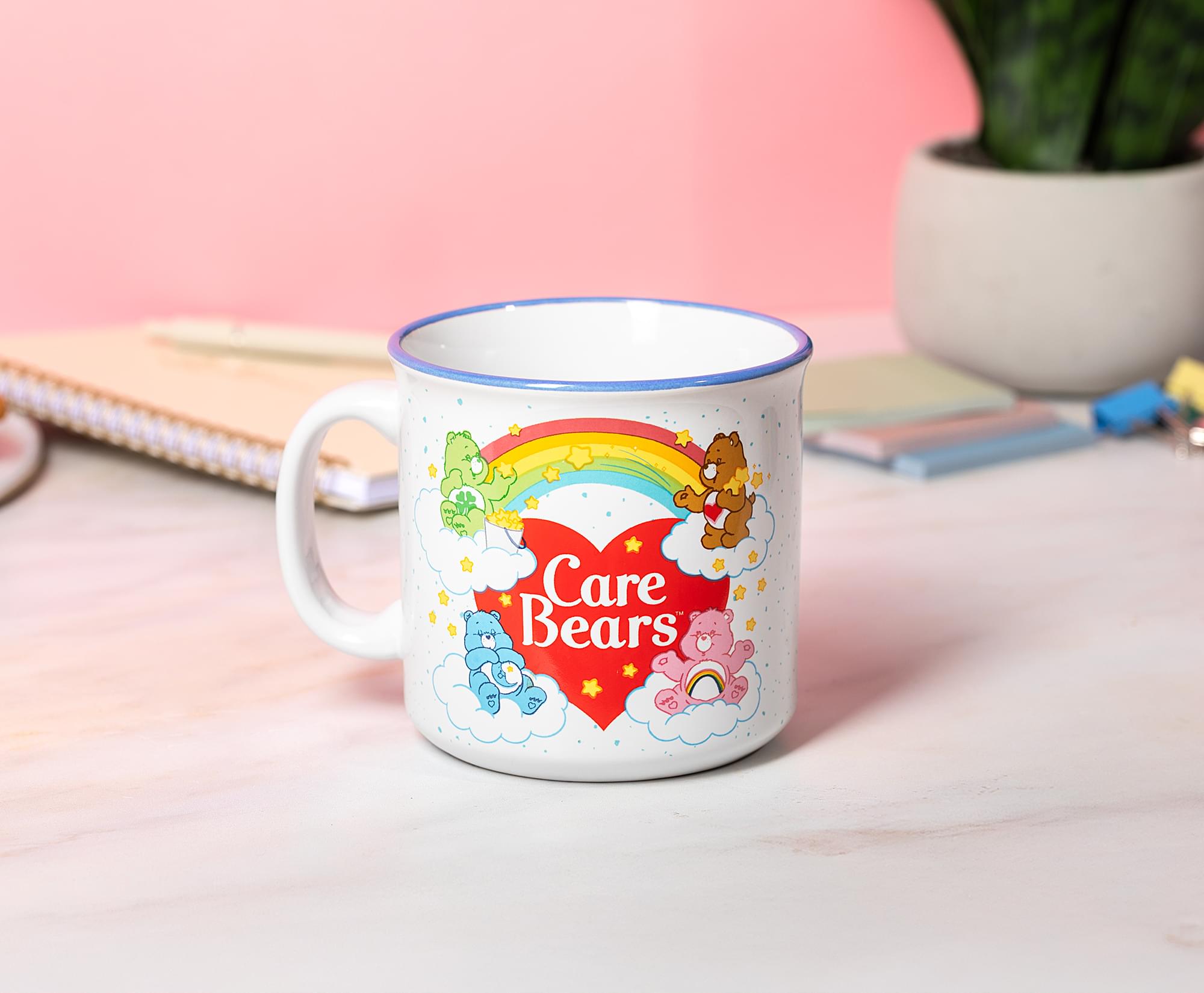 Care Bears Rainbow Heart Logo Ceramic Camper Mug | Holds 20 Ounces