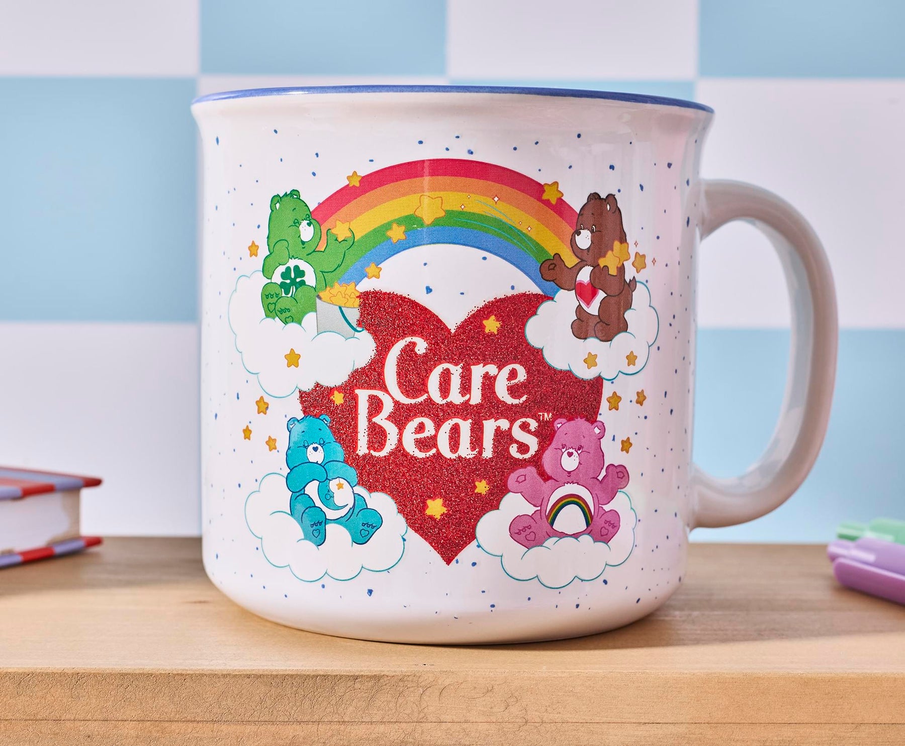 Care Bears Heart Glitter 20-Ounce Ceramic Camper Mug