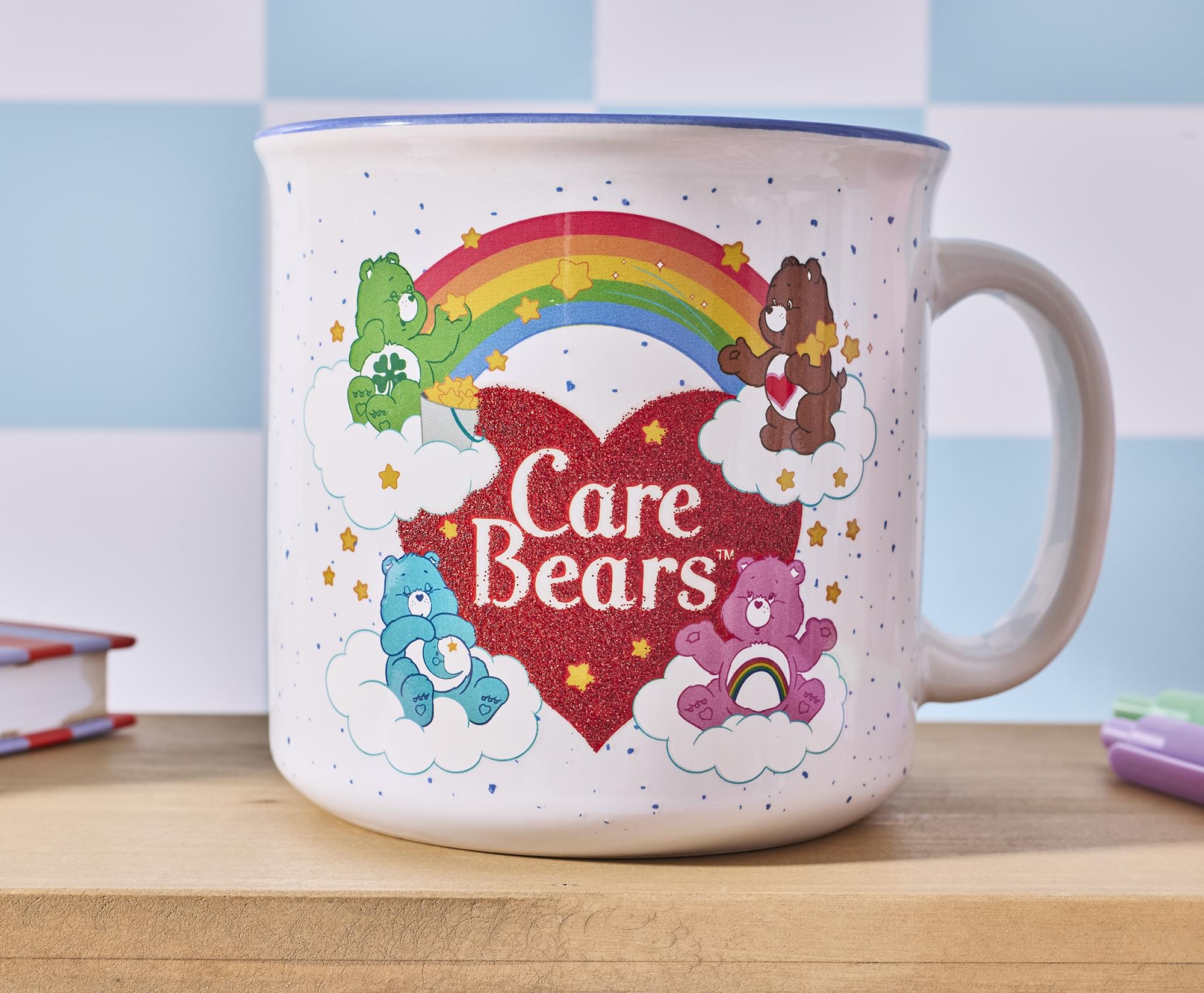 Care Bears Heart Glitter 20-Ounce Ceramic Camper Mug