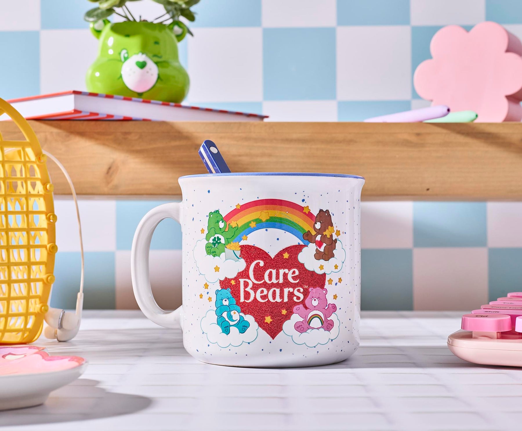Care Bears Heart Glitter 20-Ounce Ceramic Camper Mug