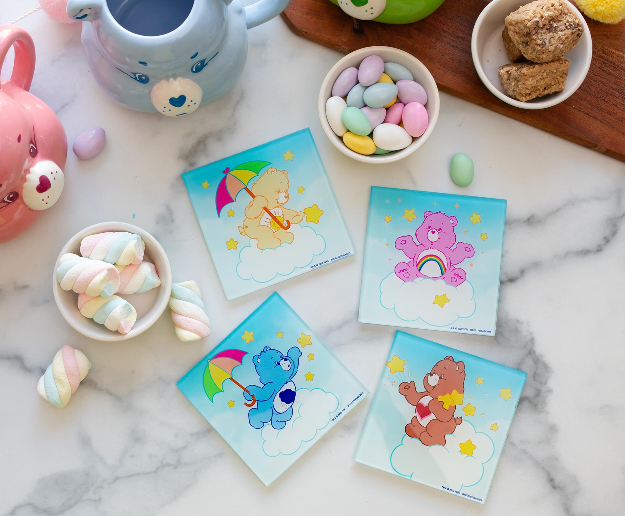 Care Bears Clouds Glass Coasters | Set of 4