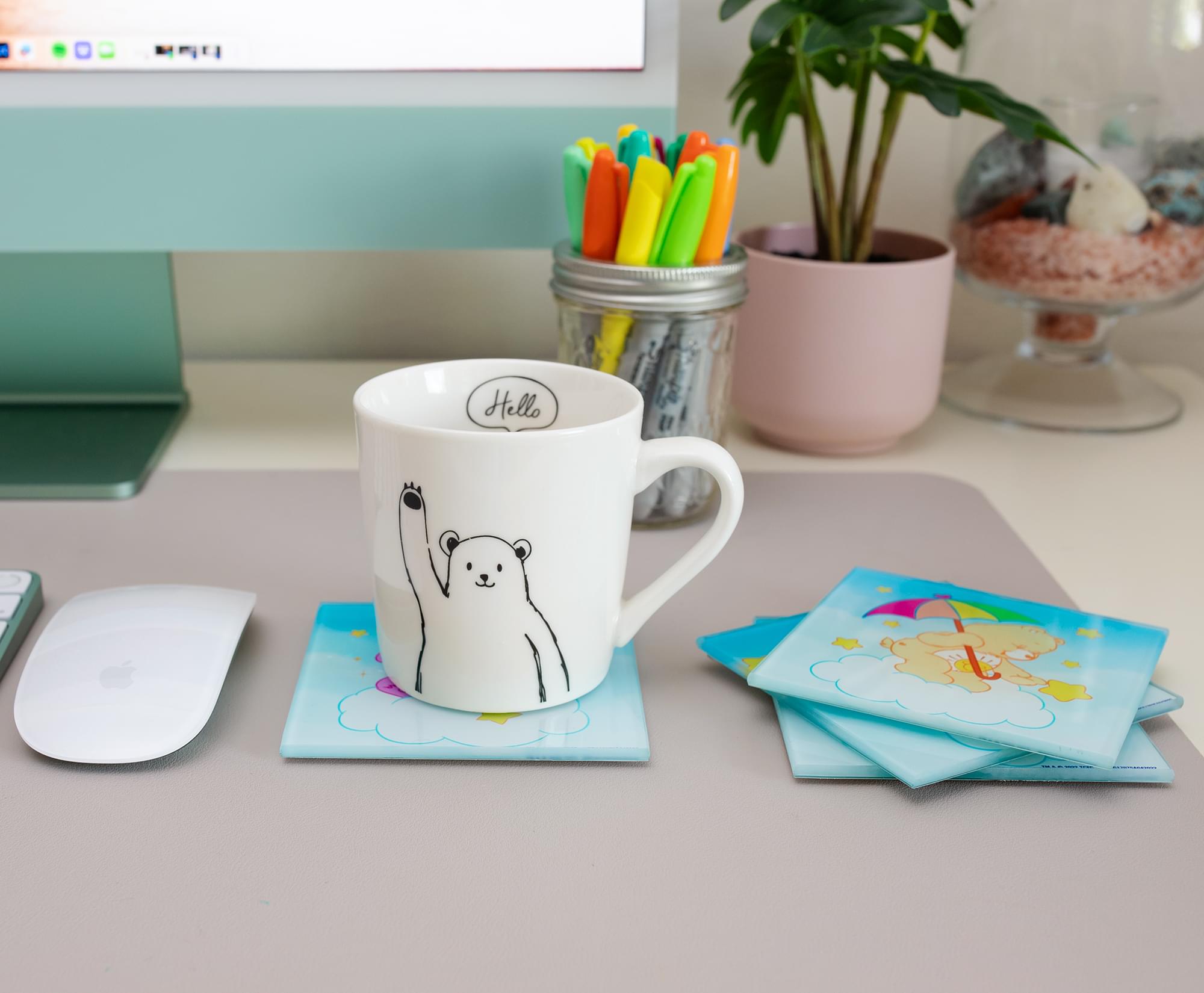 Care Bears Clouds Glass Coasters | Set of 4