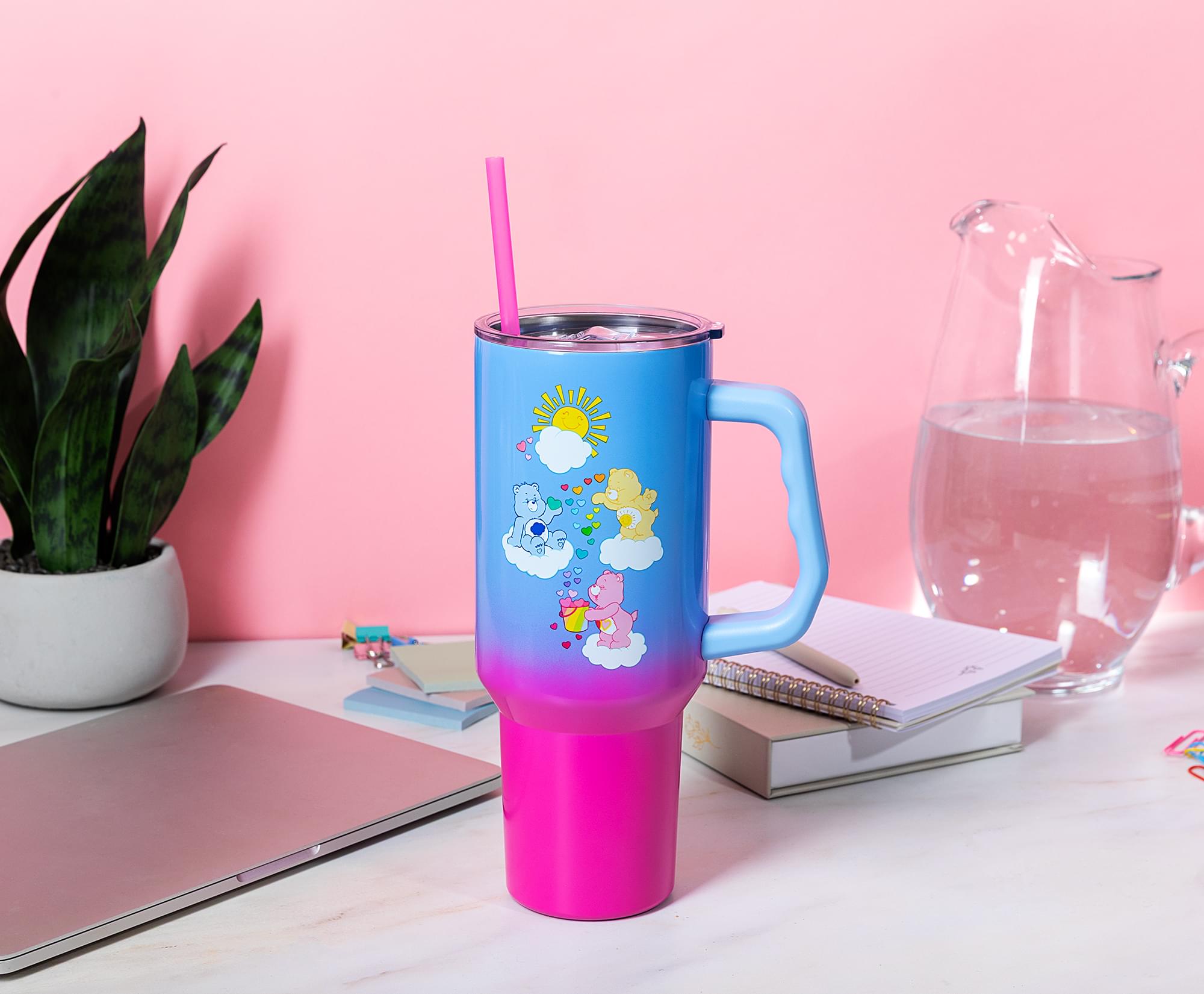 Care Bears Ombre 40-Ounce Stainless Steel Tumbler With Handle