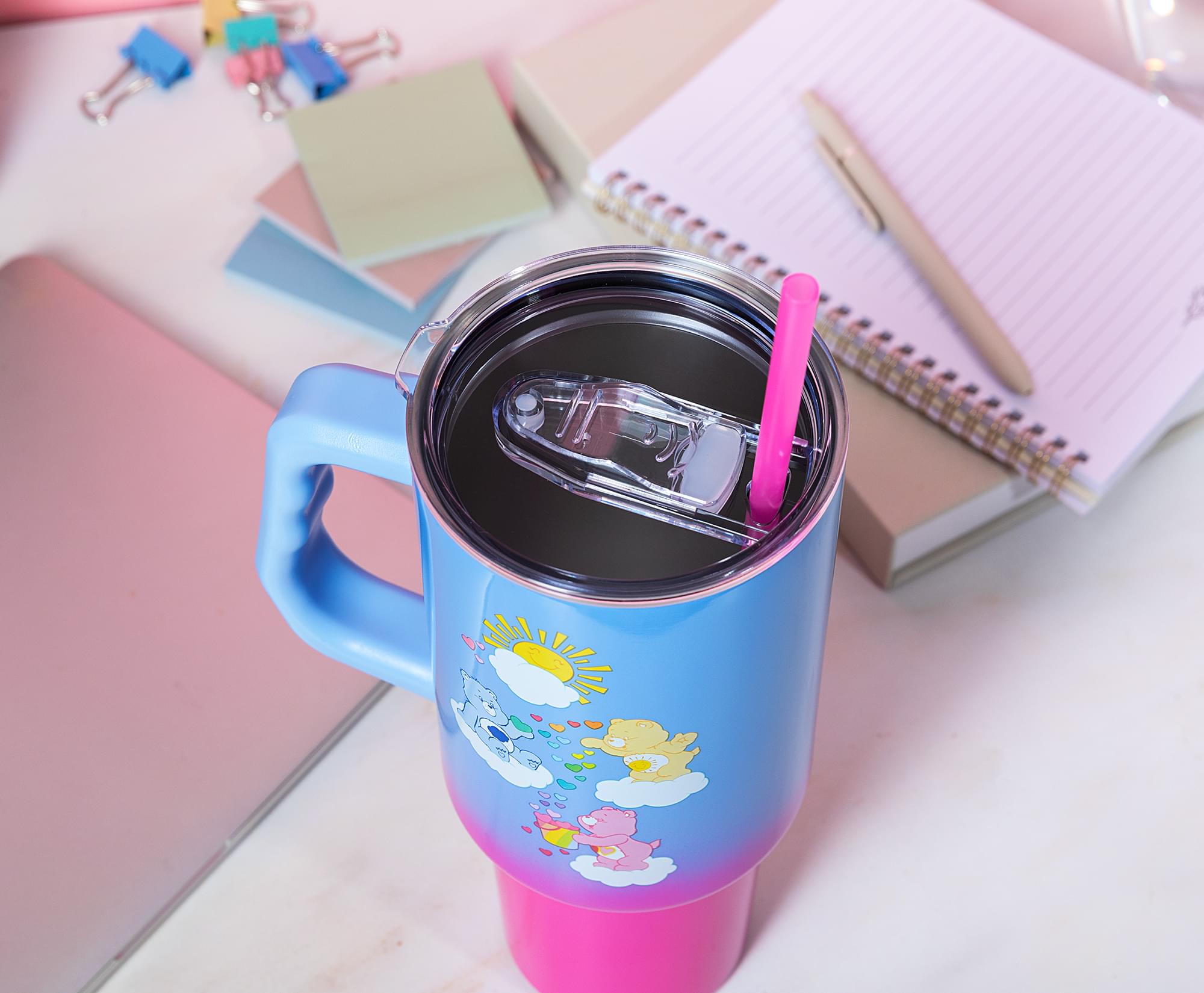 Care Bears Ombre 40-Ounce Stainless Steel Tumbler With Handle