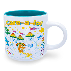 Care Bears "Care-A-Lot"  Allover Icons Ceramic Coffee Mug | Holds 13 Ounces