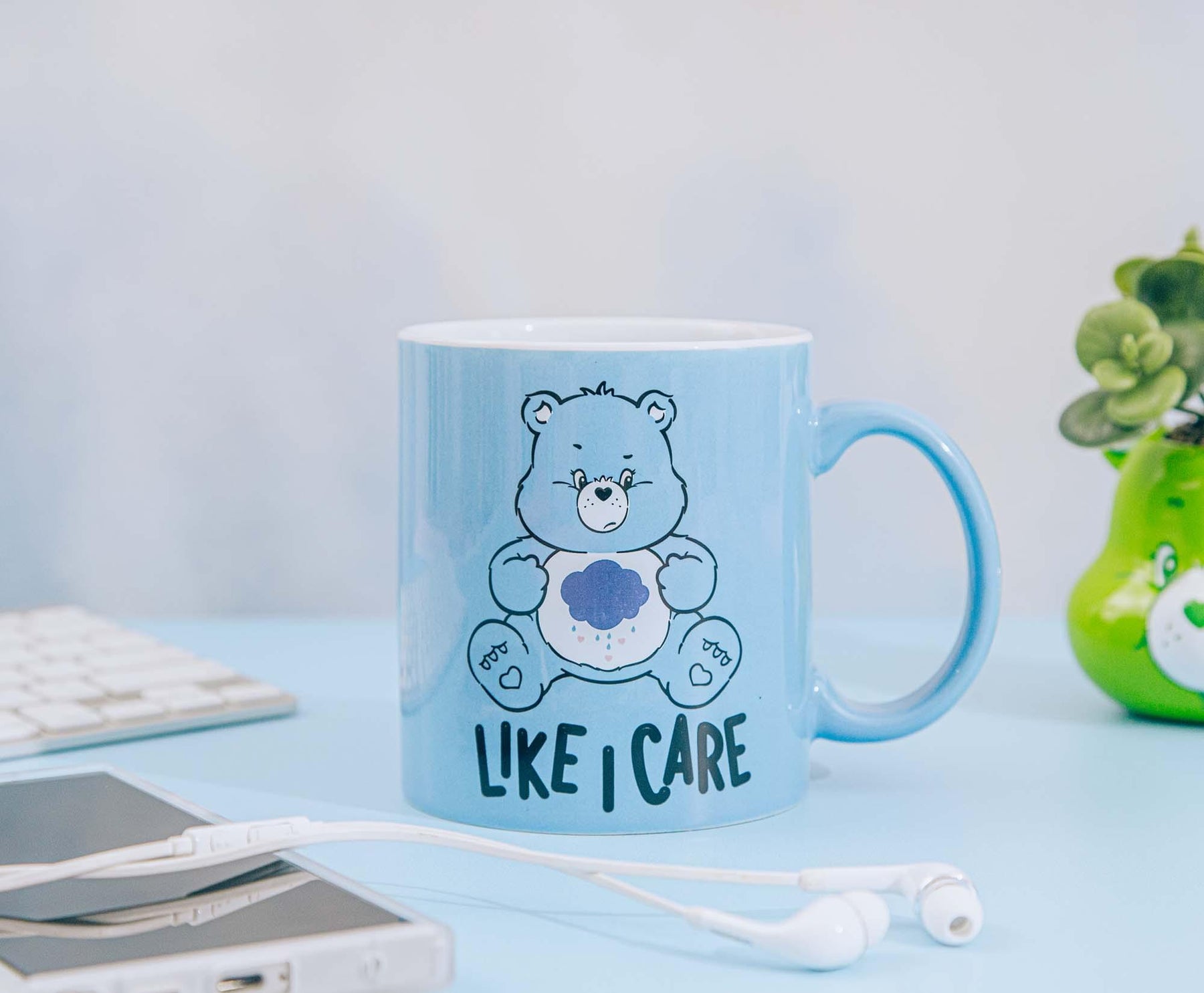 Care Bears Grumpy Bear "Like I Care" Ceramic Mug | Holds 20 Ounces