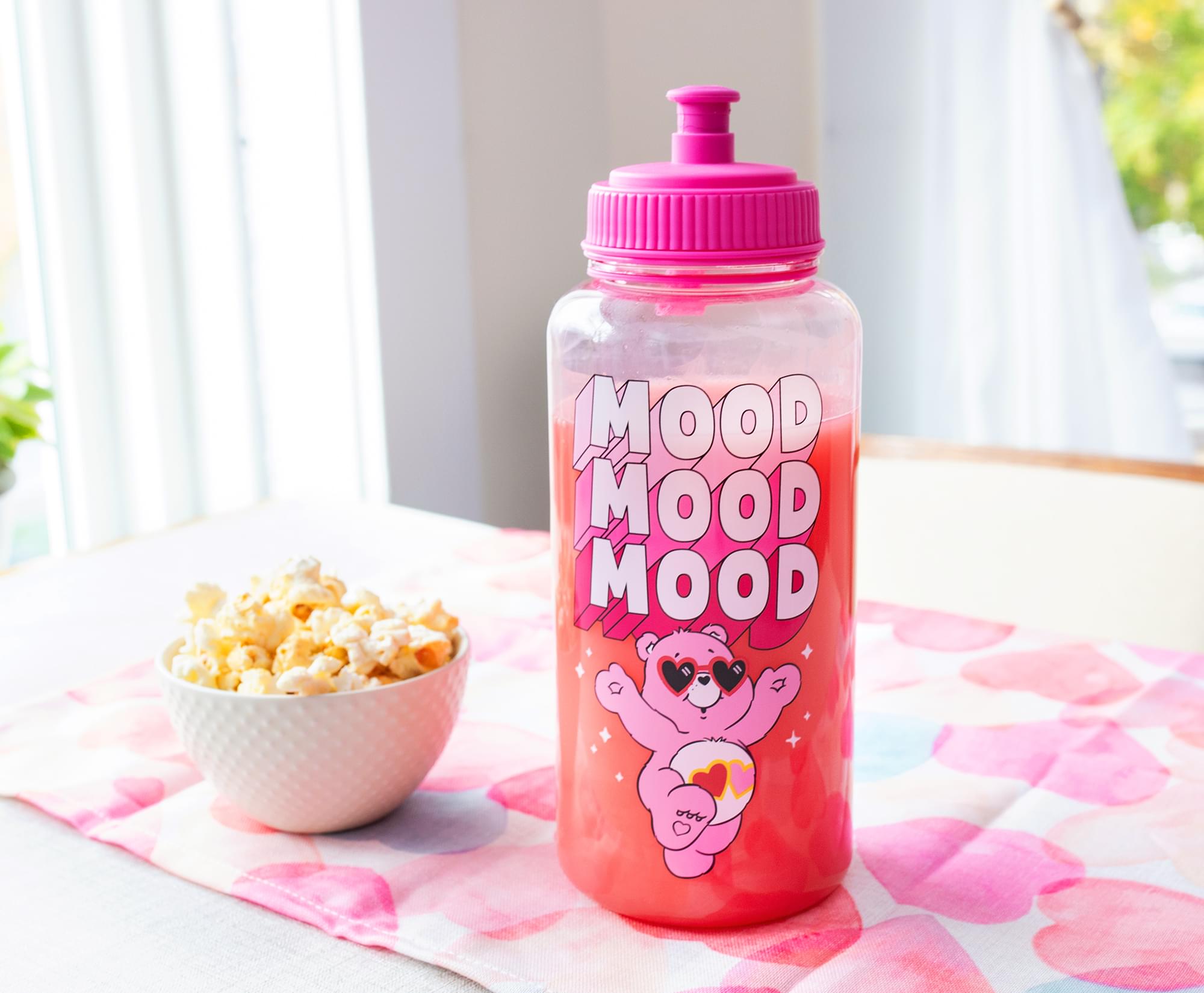 Care Bears Love-A-Lot Bear "Mood" Water Bottle With Sports Cap | Holds 34 Ounces