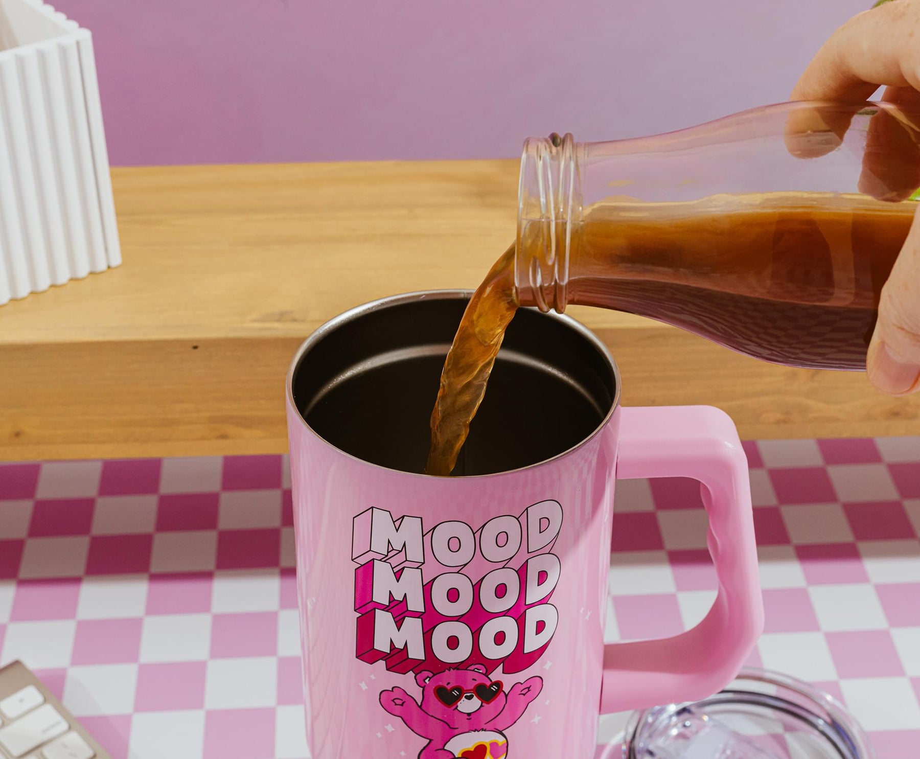 Care Bears Love-A-Lot Bear Stainless Steel Tumbler With Handle | Holds 40 Ounces