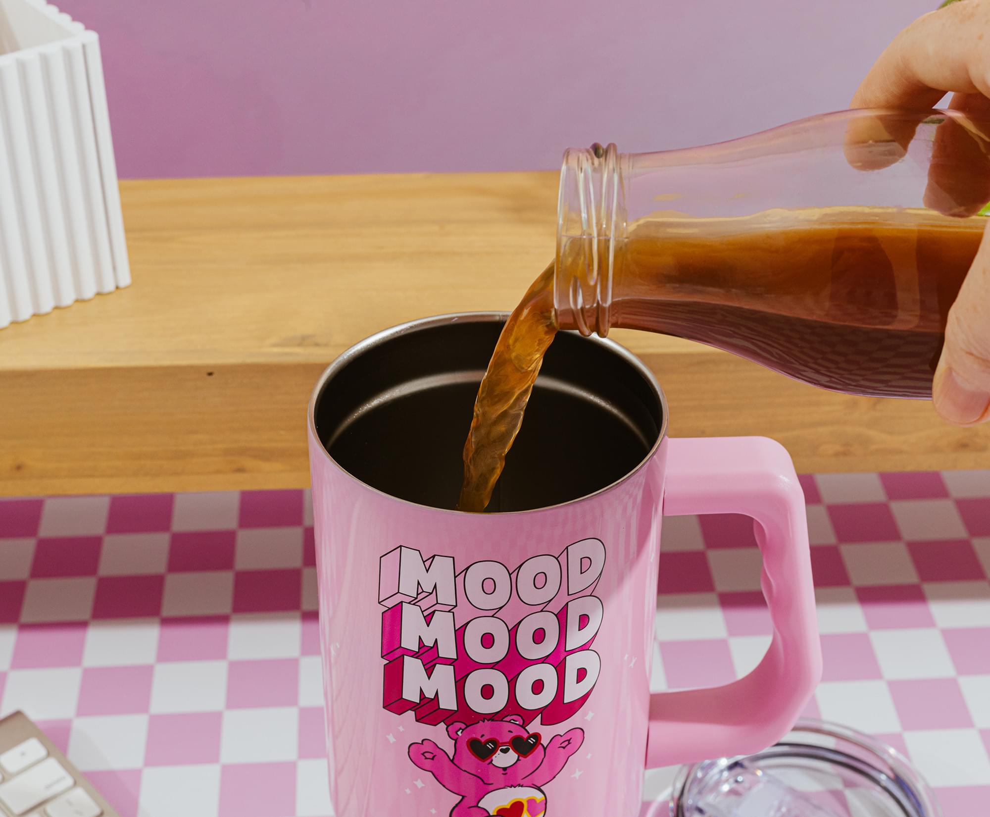 Care Bears Love-A-Lot Bear Stainless Steel Tumbler With Handle | Holds 40 Ounces