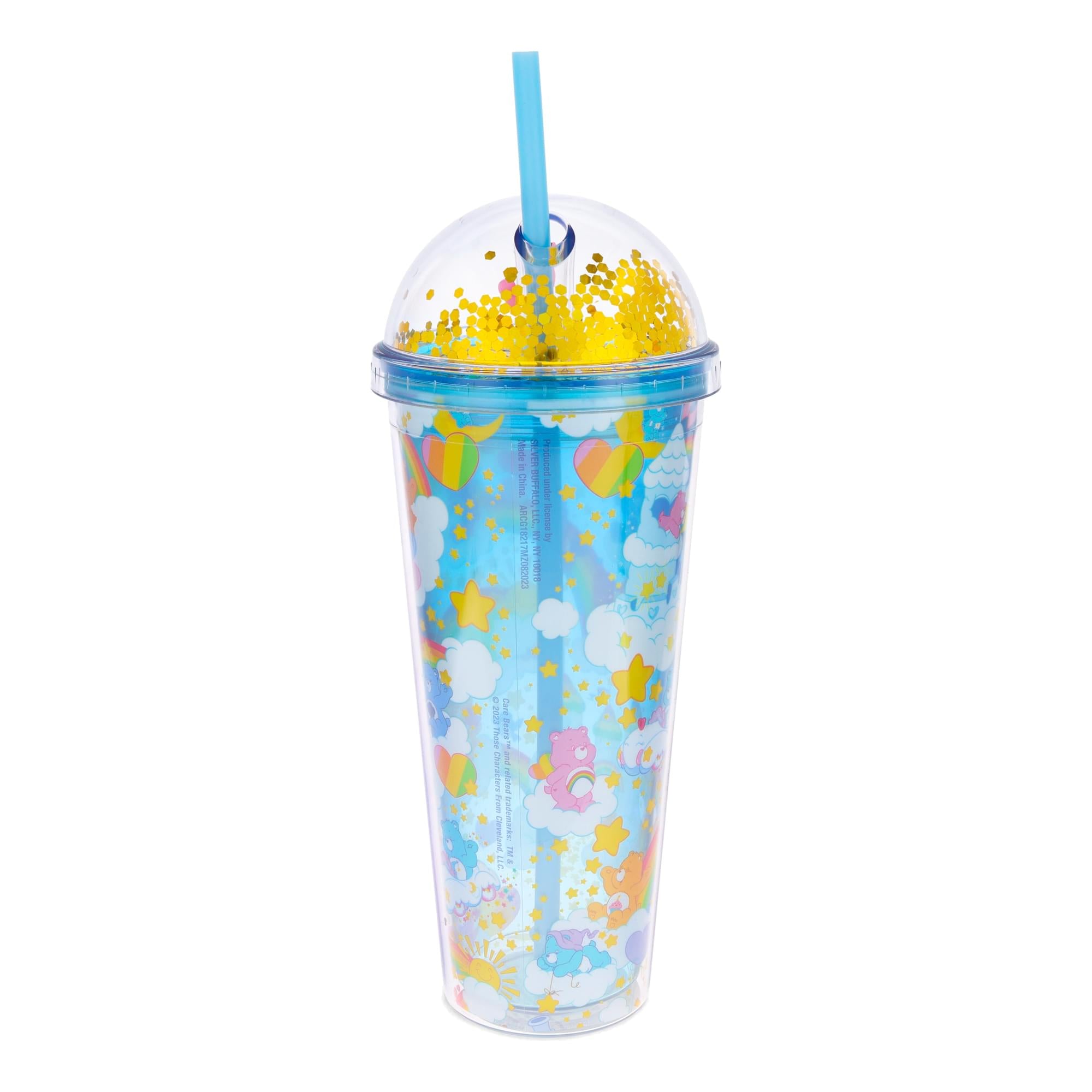 Care Bears Rainbows 24-Ounce Confetti Carnival Cup With Dome Lid and Straw