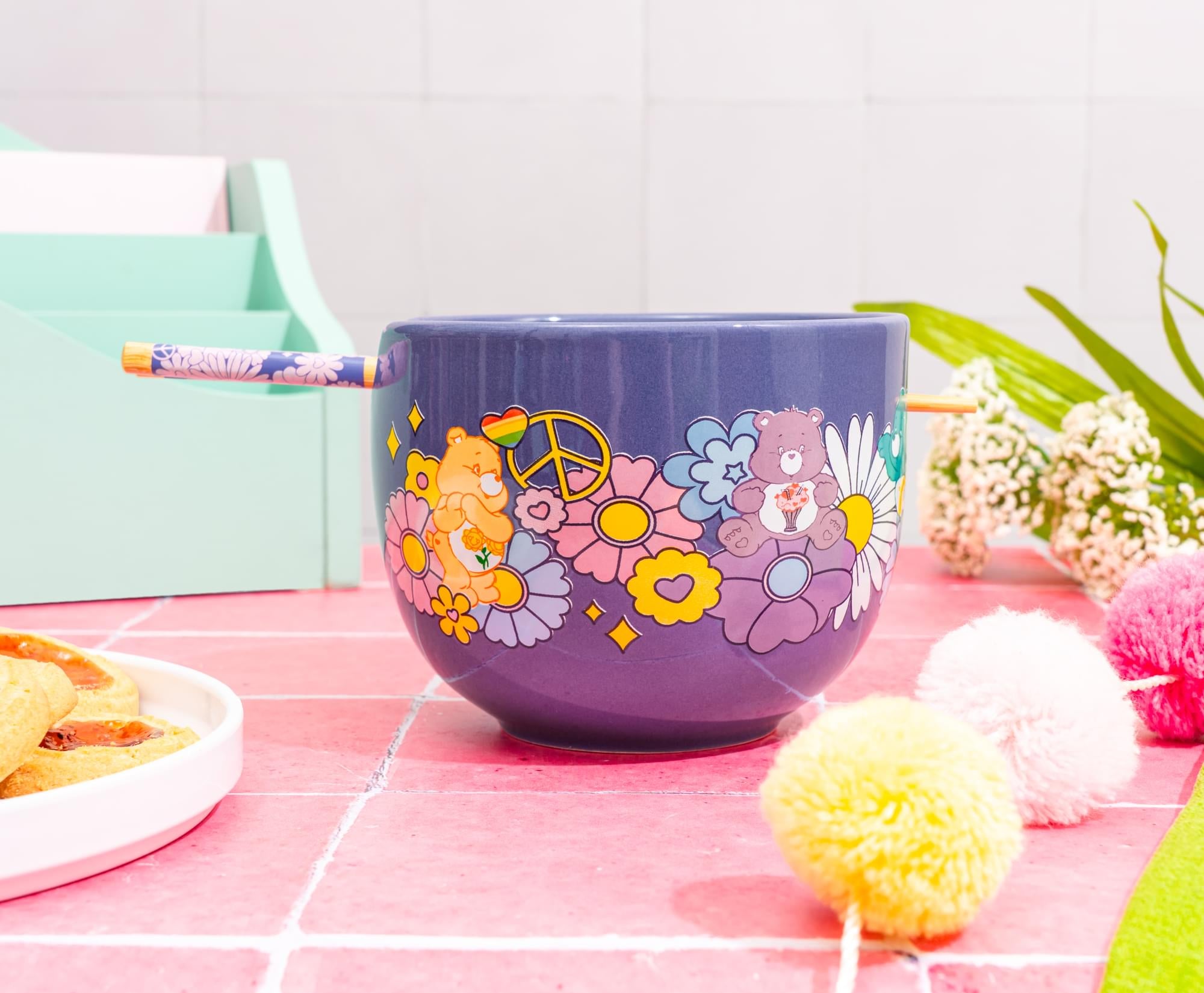 Care Bears Flower Power 20-Ounce Ceramic Ramen Bowl With Chopsticks