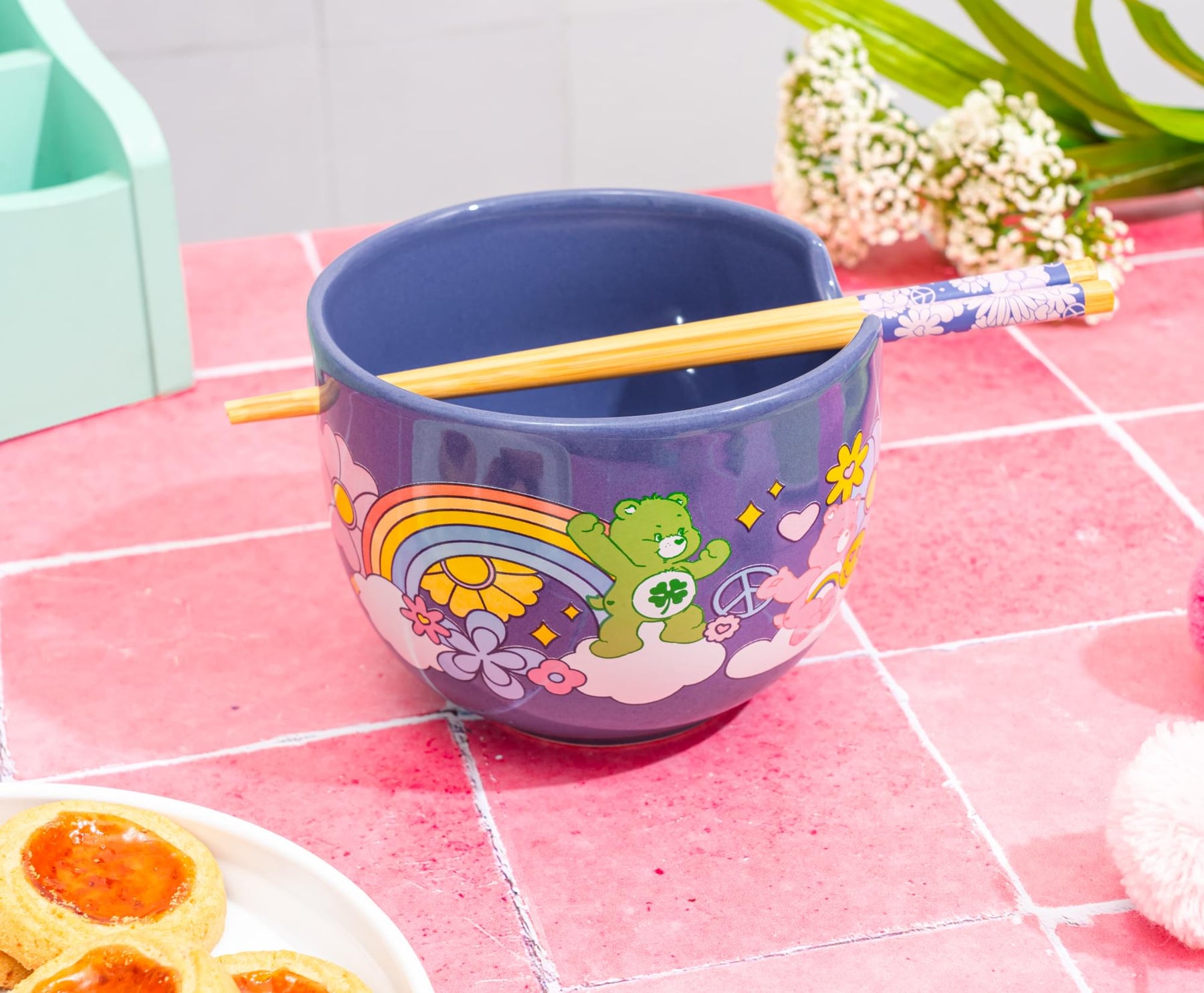 Care Bears Flower Power 20-Ounce Ceramic Ramen Bowl With Chopsticks