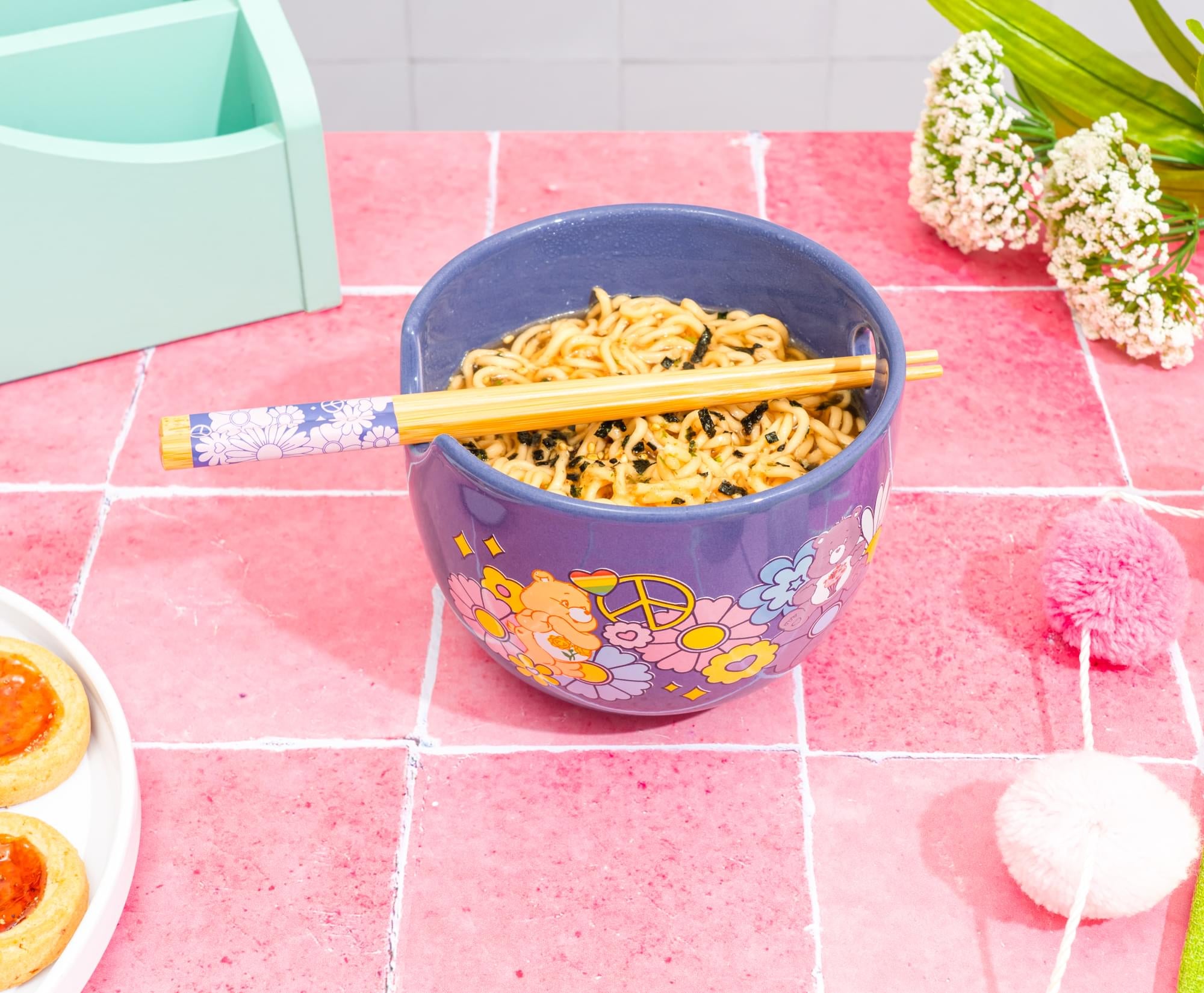 Care Bears Flower Power 20-Ounce Ceramic Ramen Bowl With Chopsticks
