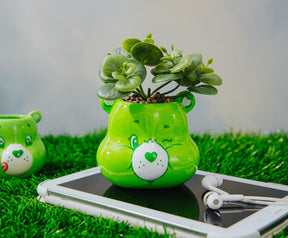 Care Bears Good Luck Bear 5-Inch Ceramic Mini Planter With Artificial Succulent