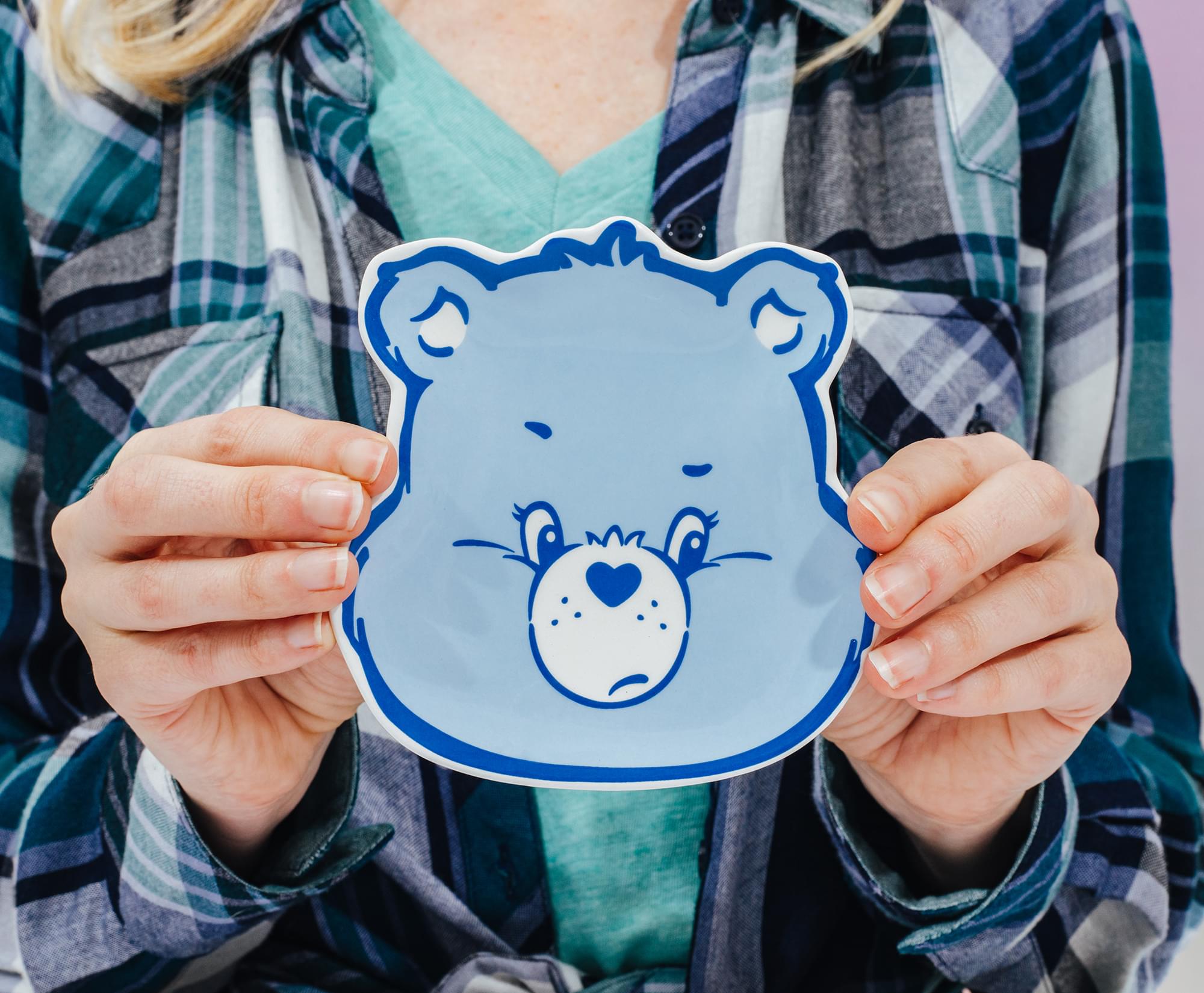 Care Bears Grumpy Bear Face Sculpted Ceramic Trinket Tray Dish