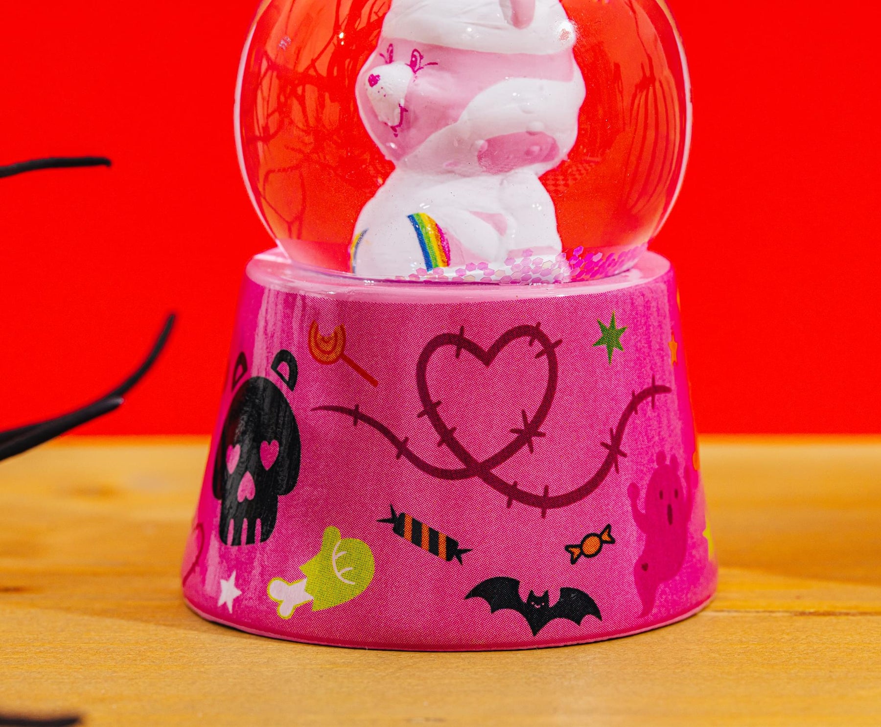 Care Bears Cheer Bear Mummy 3-Inch Mini Light-Up Snow Globe