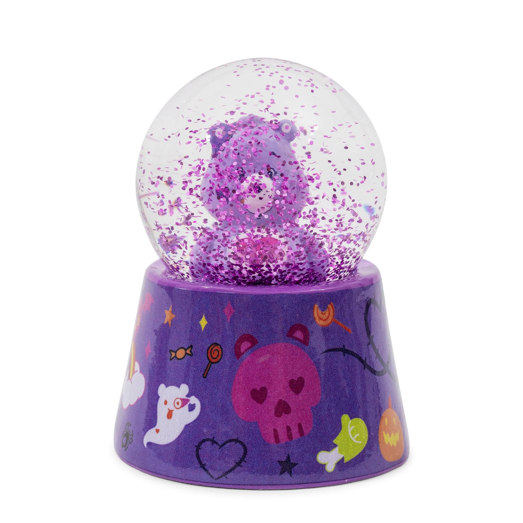 Care Bears Harmony Bear Frankenstein 3-Inch Mini Light-Up Snow Globe