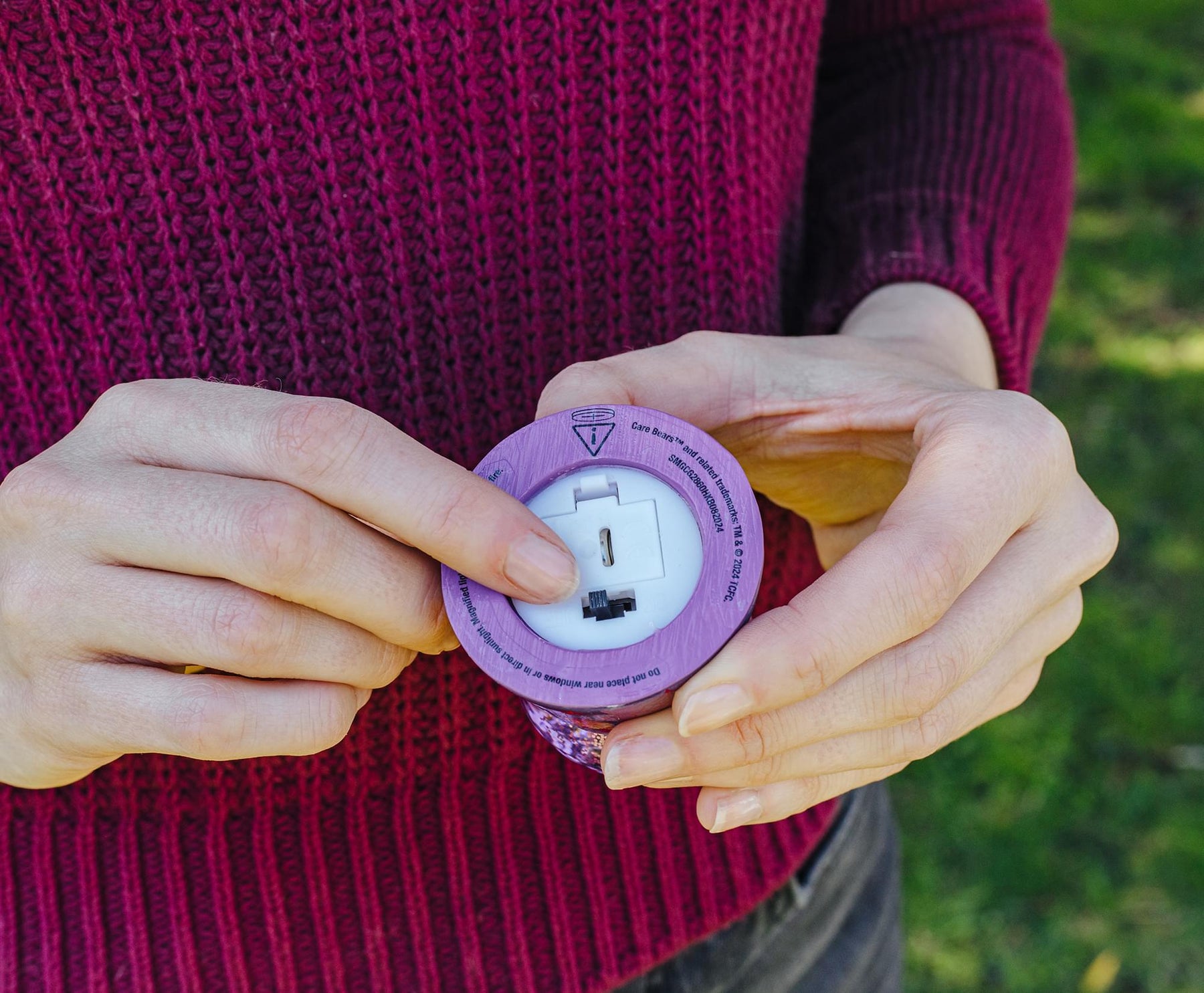 Care Bears Harmony Bear Frankenstein 3-Inch Mini Light-Up Snow Globe