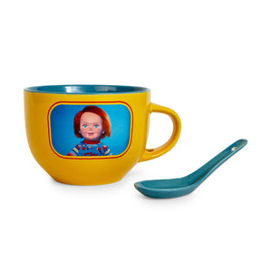 Child's Play Chucky "Good Guys" Ceramic Soup Mug With Spoon | Holds 24 Ounces