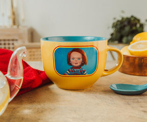 Child's Play Chucky "Good Guys" Ceramic Soup Mug With Spoon | Holds 24 Ounces