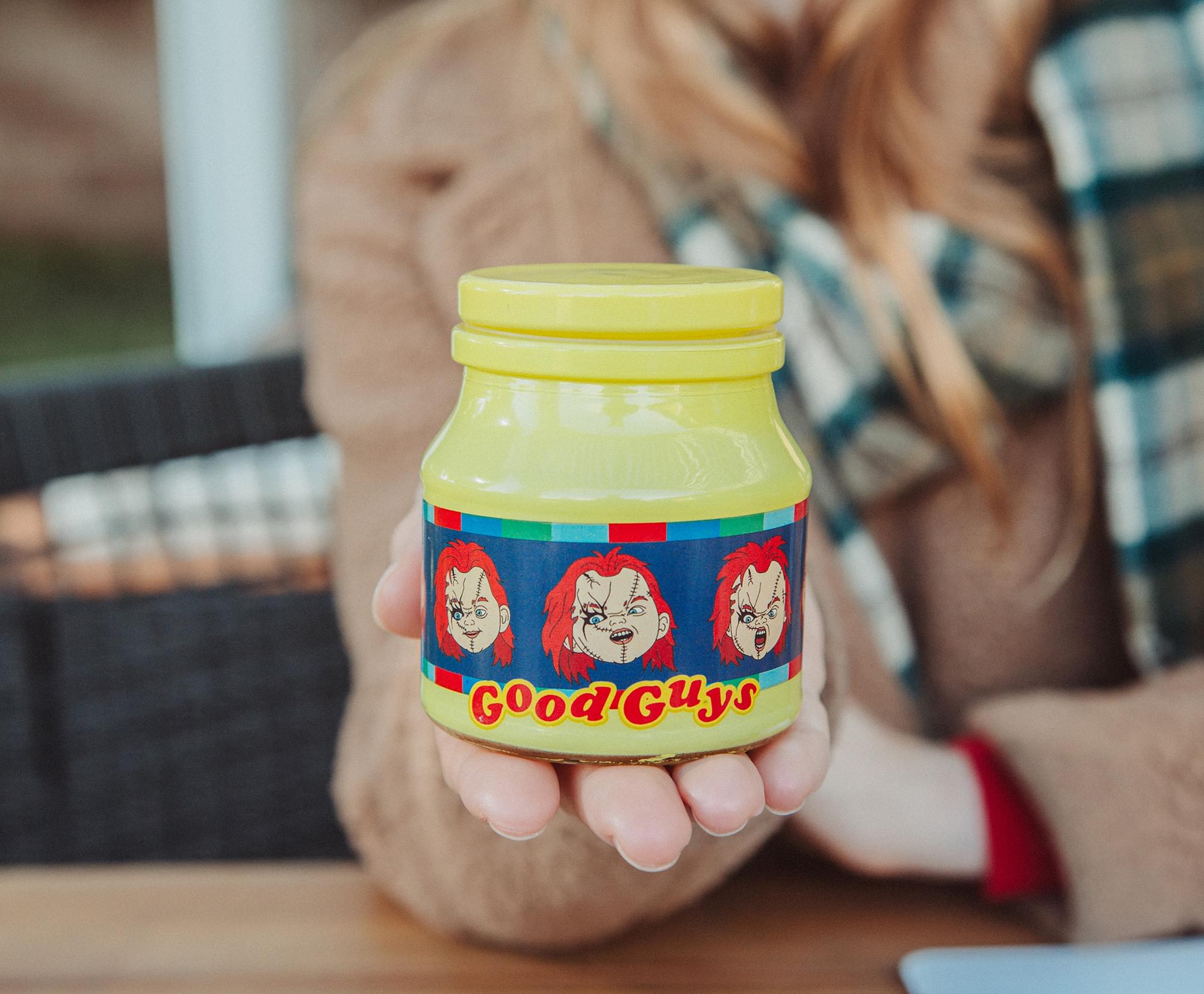 Child's Play Chucky Expressions Glass Storage Jar With Lid | Holds 5 Ounces