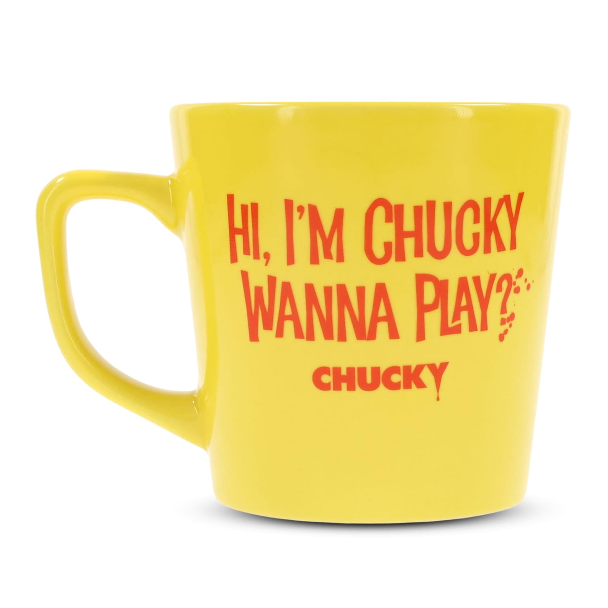 Child's Play Chucky "Wanna Play?" Ceramic Latte Mug | Holds 17 Ounces