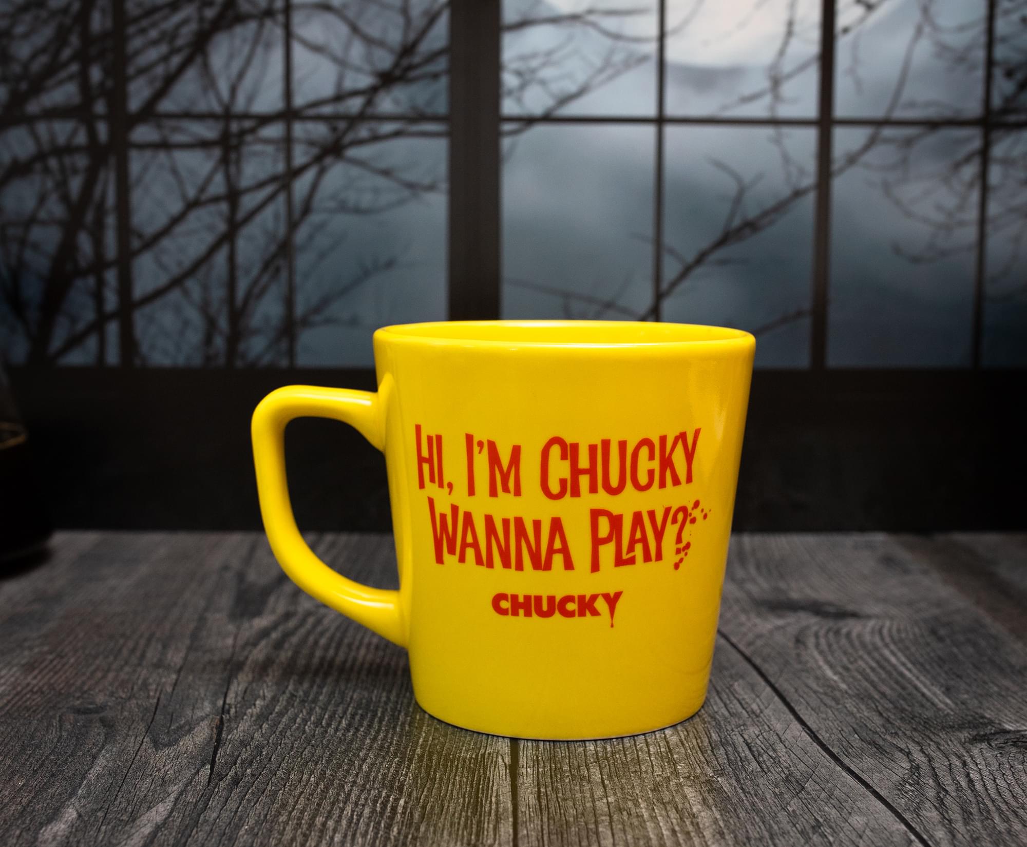 Child's Play Chucky "Wanna Play?" Ceramic Latte Mug | Holds 17 Ounces