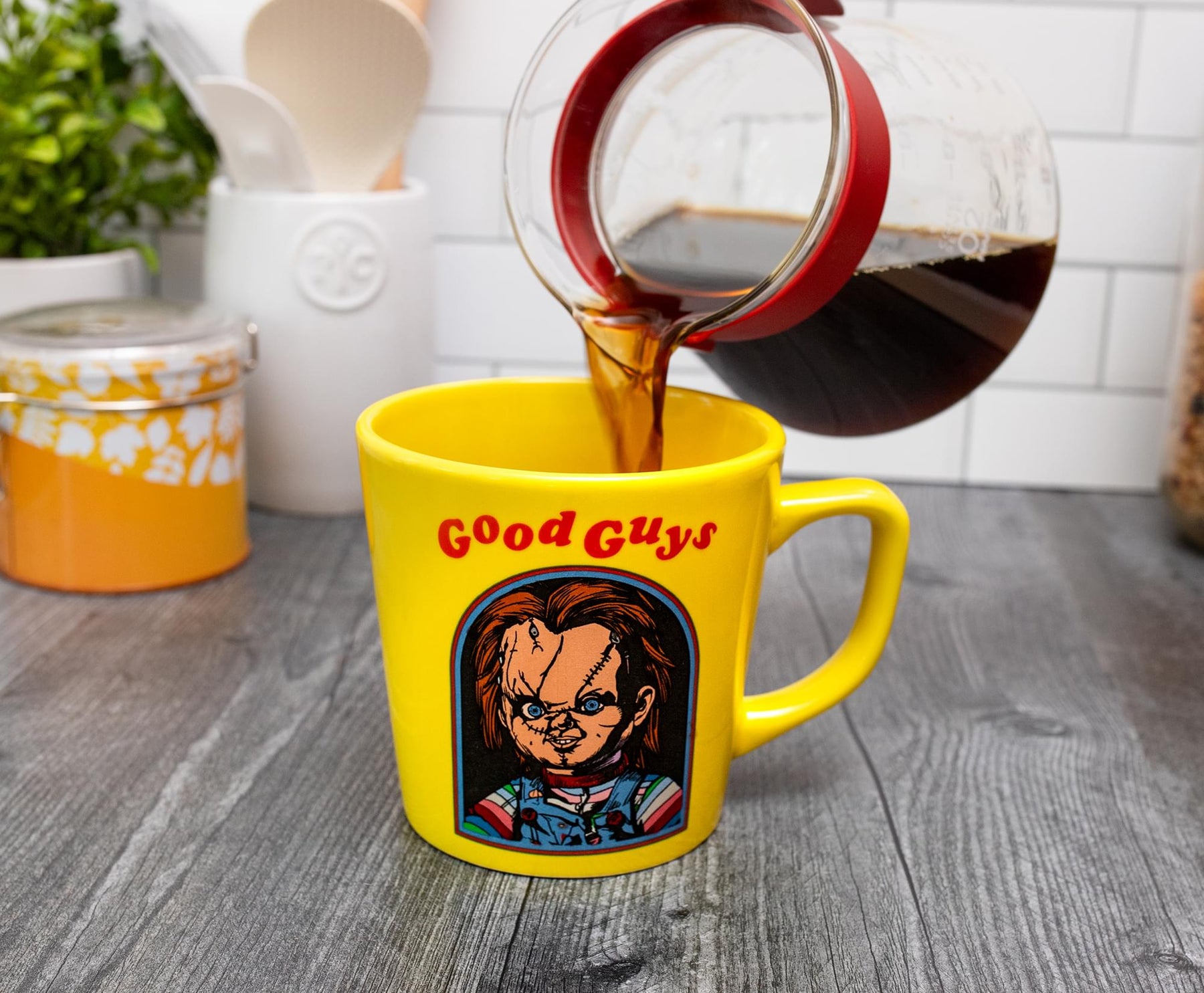Child's Play Chucky "Wanna Play?" Ceramic Latte Mug | Holds 17 Ounces