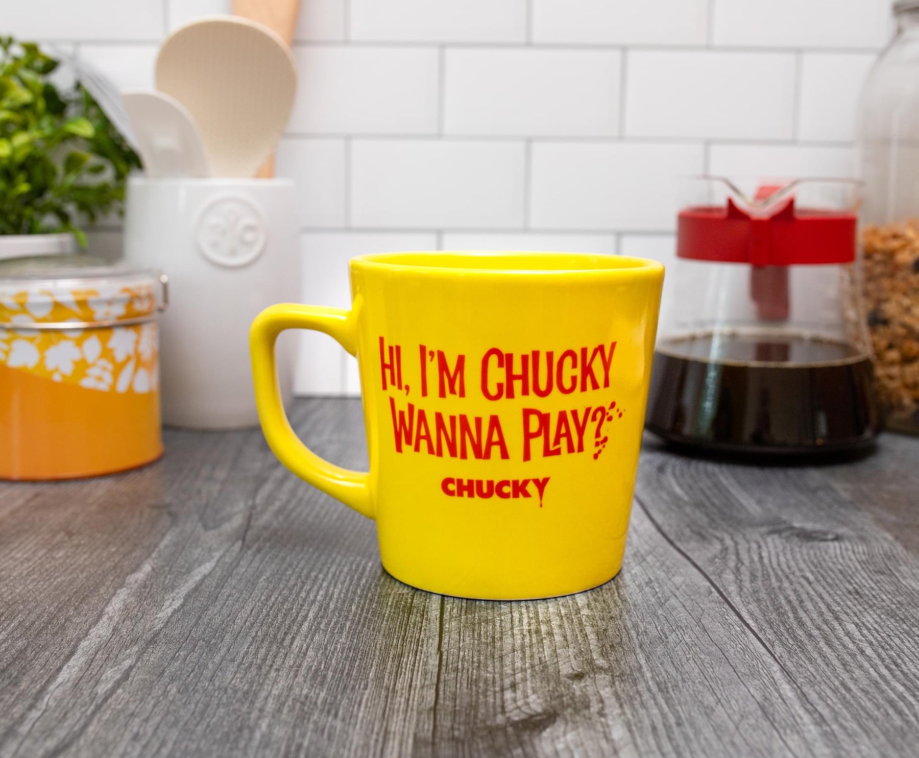 Child's Play Chucky "Wanna Play?" Ceramic Latte Mug | Holds 17 Ounces