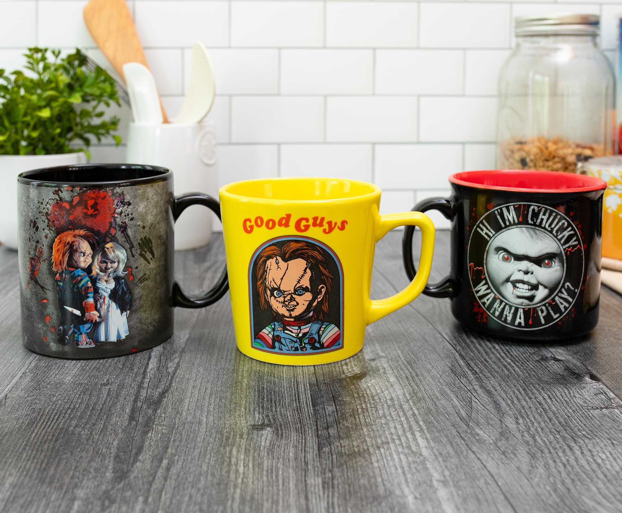 Child's Play Chucky "Wanna Play?" Ceramic Latte Mug | Holds 17 Ounces