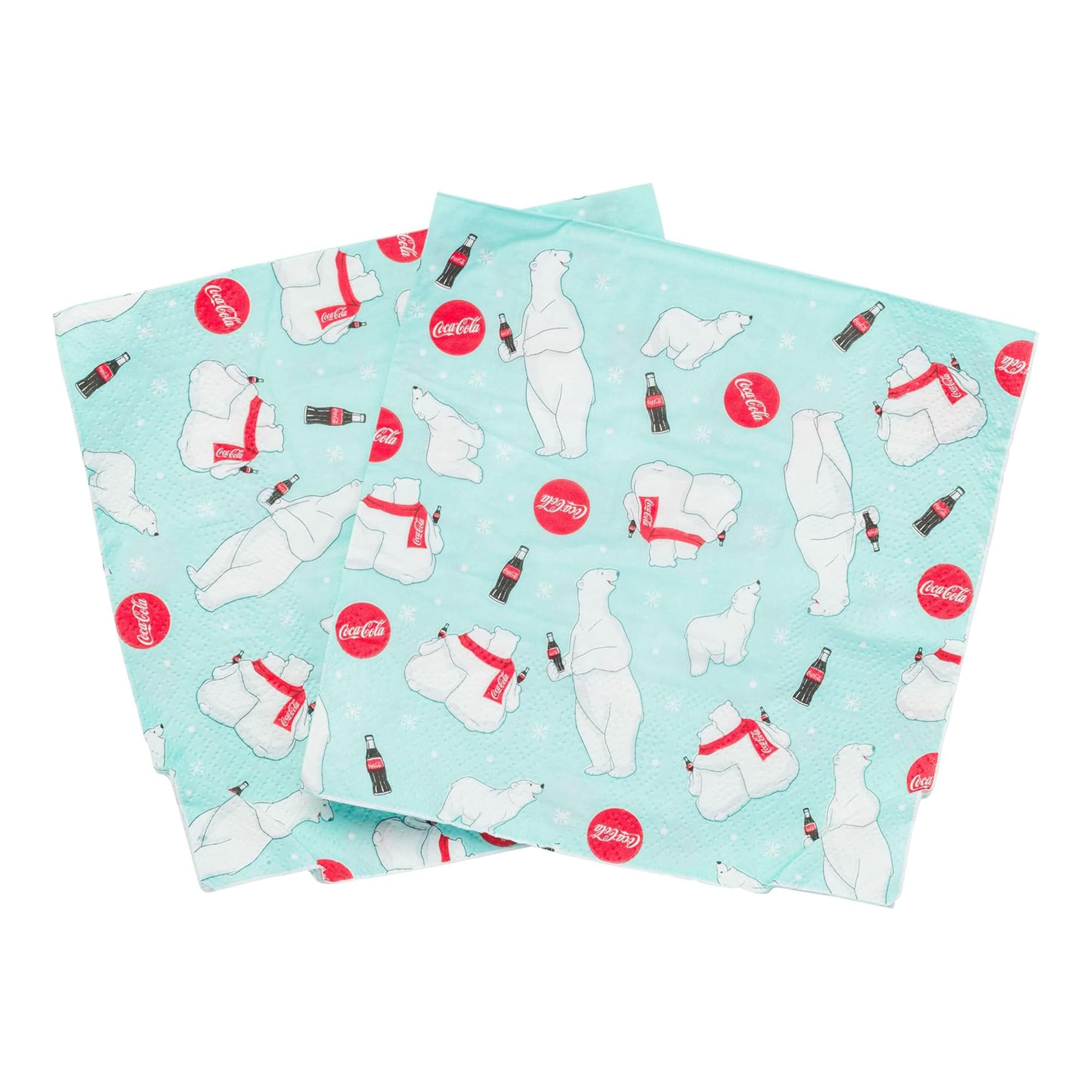 Coca Cola Polar Bear 32-Piece Paper Napkin And Plate Party Pack