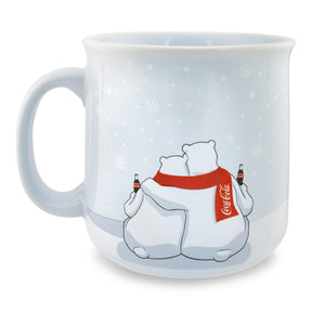 Coca-Cola Holiday Polar Bears Ceramic Camper Mug | Holds 20 Ounces