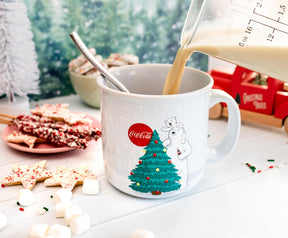 Coca-Cola Holiday Polar Bears Ceramic Camper Mug | Holds 20 Ounces