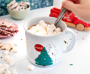 Coca-Cola Holiday Polar Bears Ceramic Camper Mug | Holds 20 Ounces