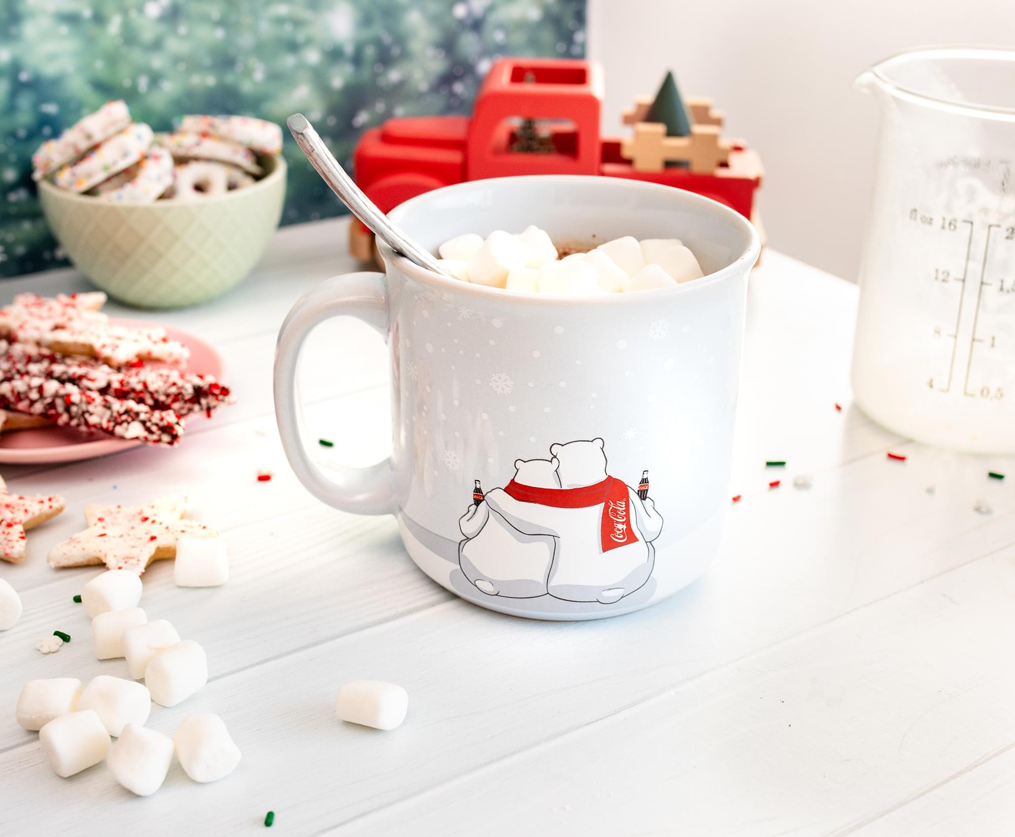 Coca-Cola Holiday Polar Bears Ceramic Camper Mug | Holds 20 Ounces