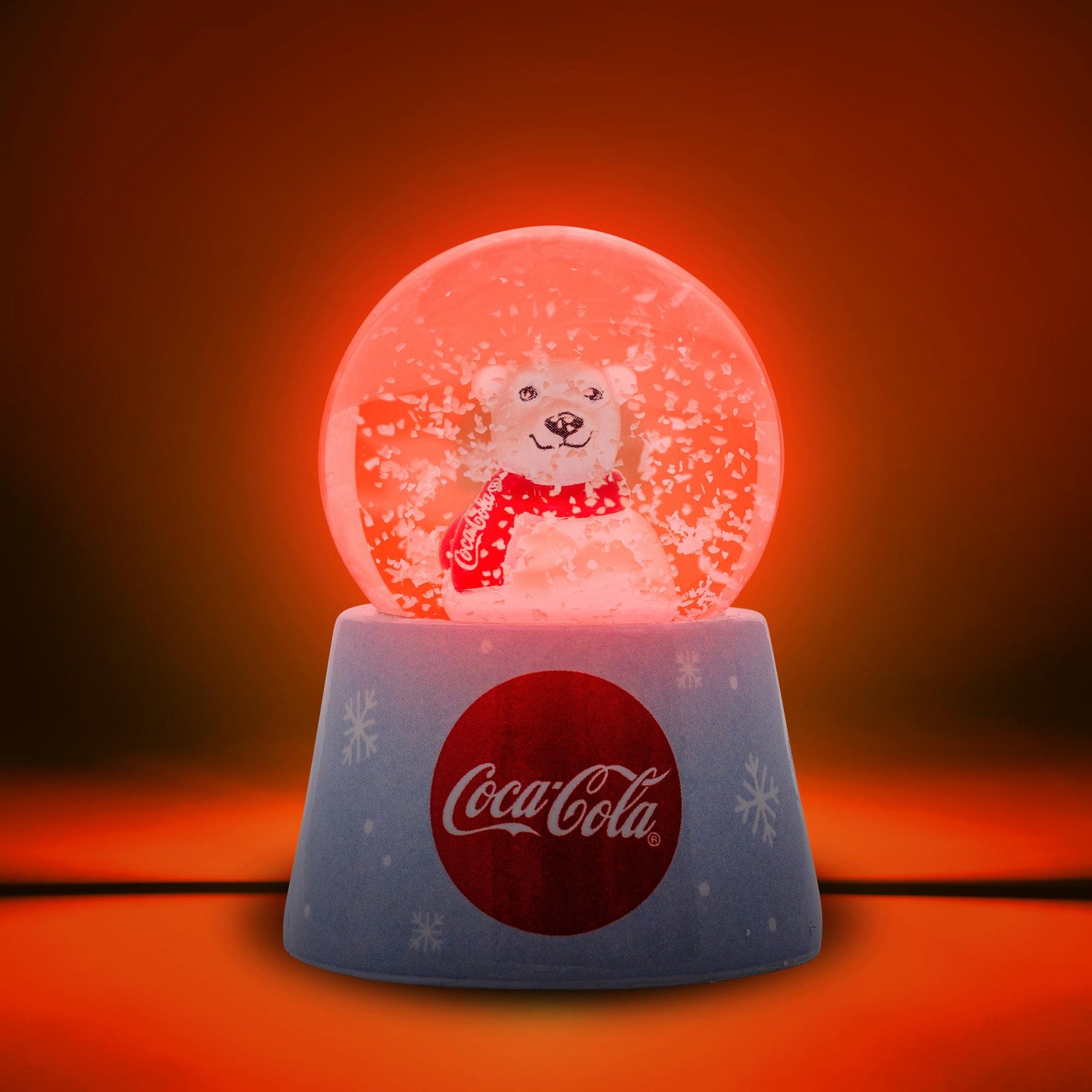 Coca-Cola Holiday Polar Bear 3-Inch Mini Light-Up Snow Globe