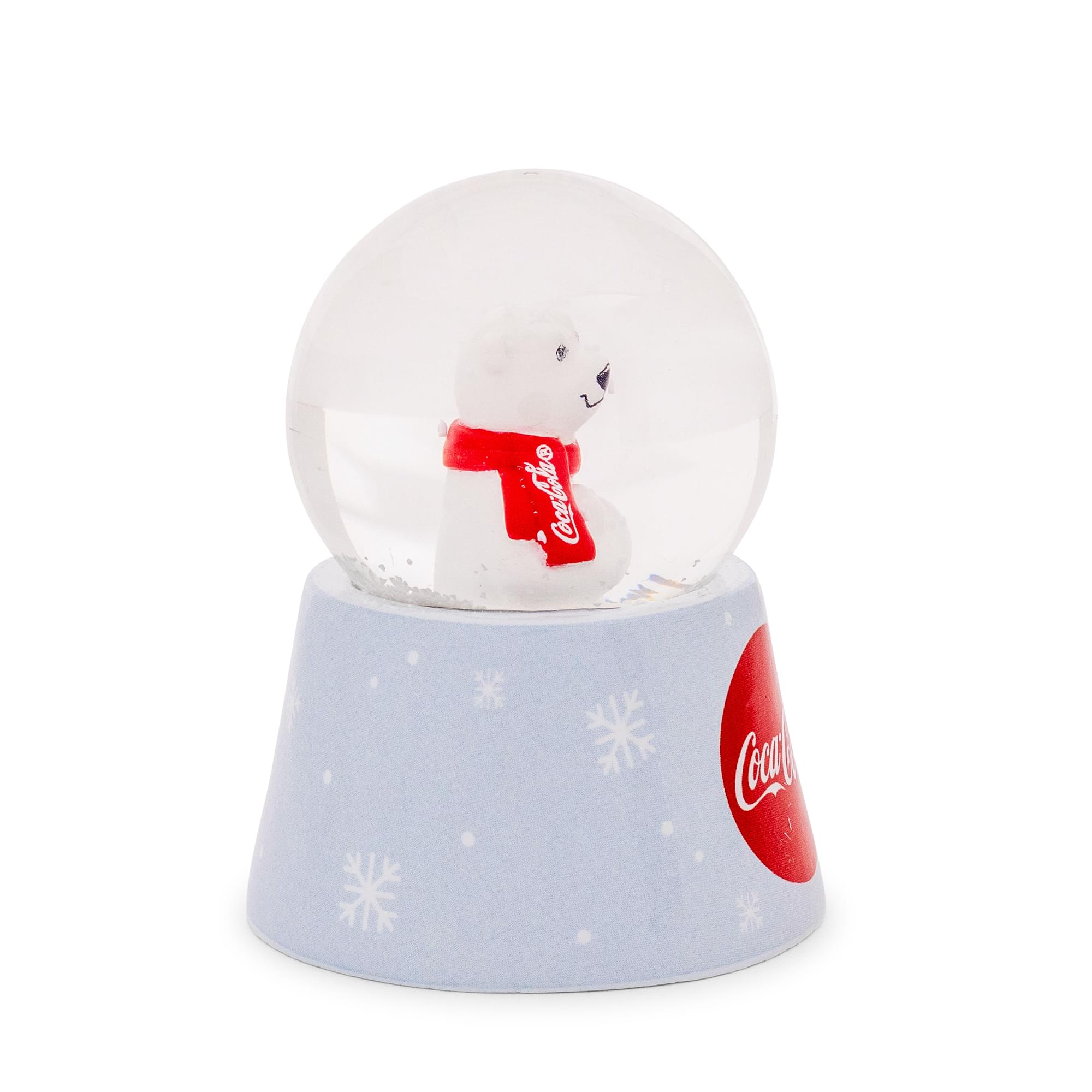 Coca-Cola Holiday Polar Bear 3-Inch Mini Light-Up Snow Globe