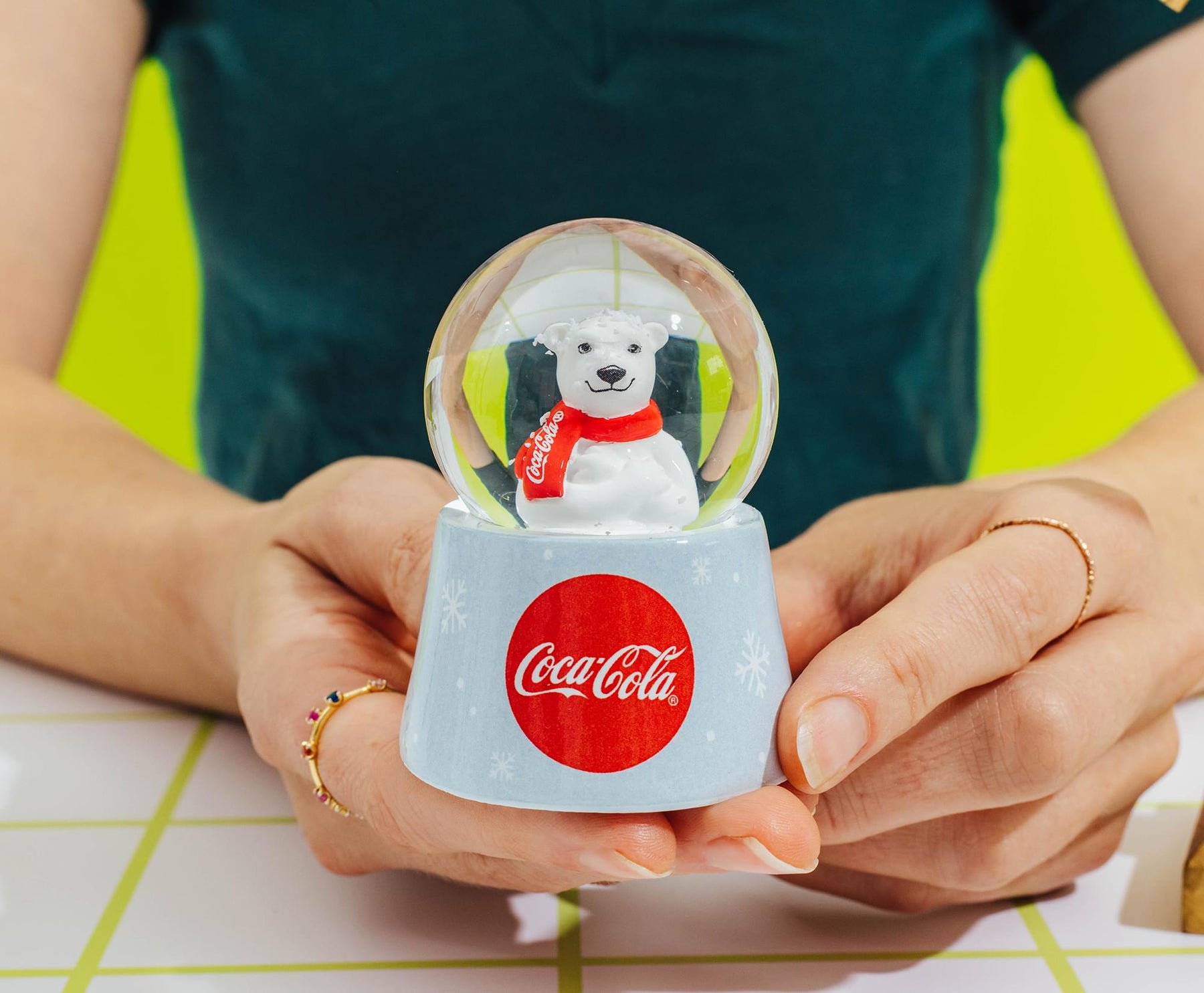 Coca-Cola Holiday Polar Bear 3-Inch Mini Light-Up Snow Globe