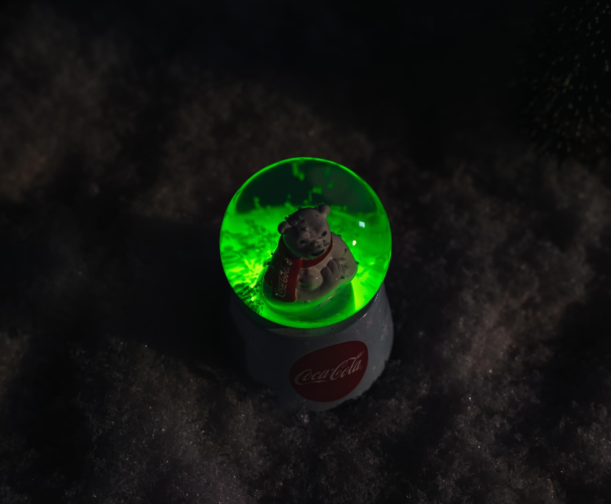 Coca-Cola Holiday Polar Bear 3-Inch Mini Light-Up Snow Globe