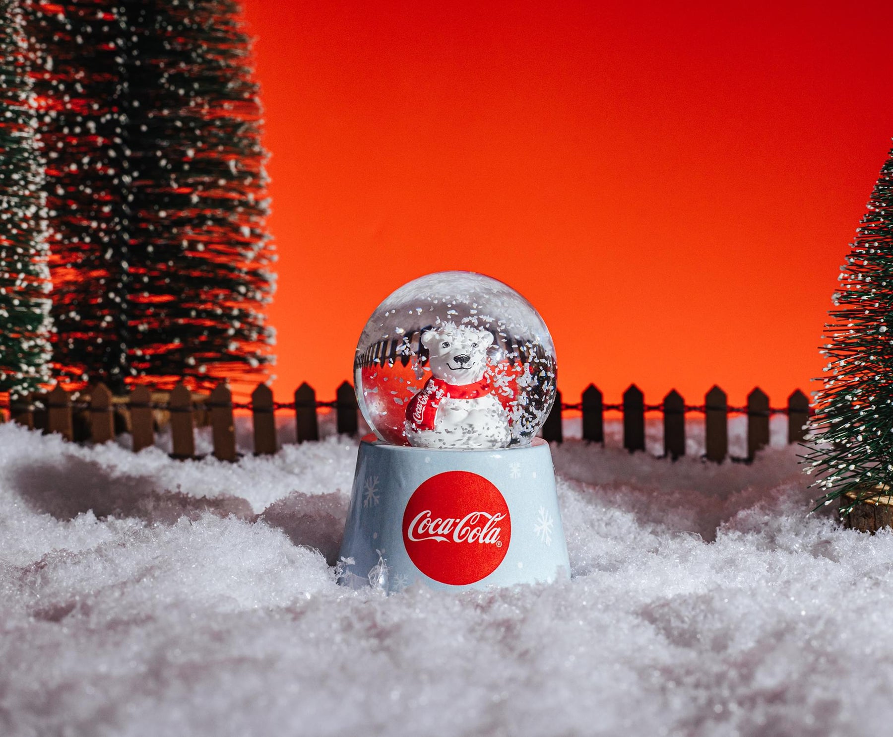 Coca-Cola Holiday Polar Bear 3-Inch Mini Light-Up Snow Globe