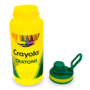Crayola Crayon Box Retro Twist Spout Water Bottle and Sticker Set | 32 Ounces