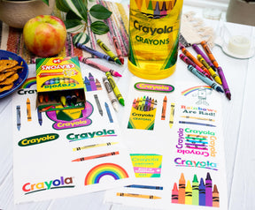 Crayola Crayon Box Retro Twist Spout Water Bottle and Sticker Set | 32 Ounces