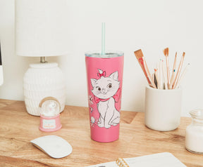 Disney The Aristocats Marie "Bonjour" Stainless Steel Tumbler | Holds 22 Ounces