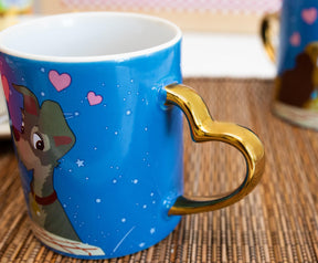 Disney Lady and the Tramp 14-Ounce Heart-Shaped Handle Ceramic Mugs | Set of 2
